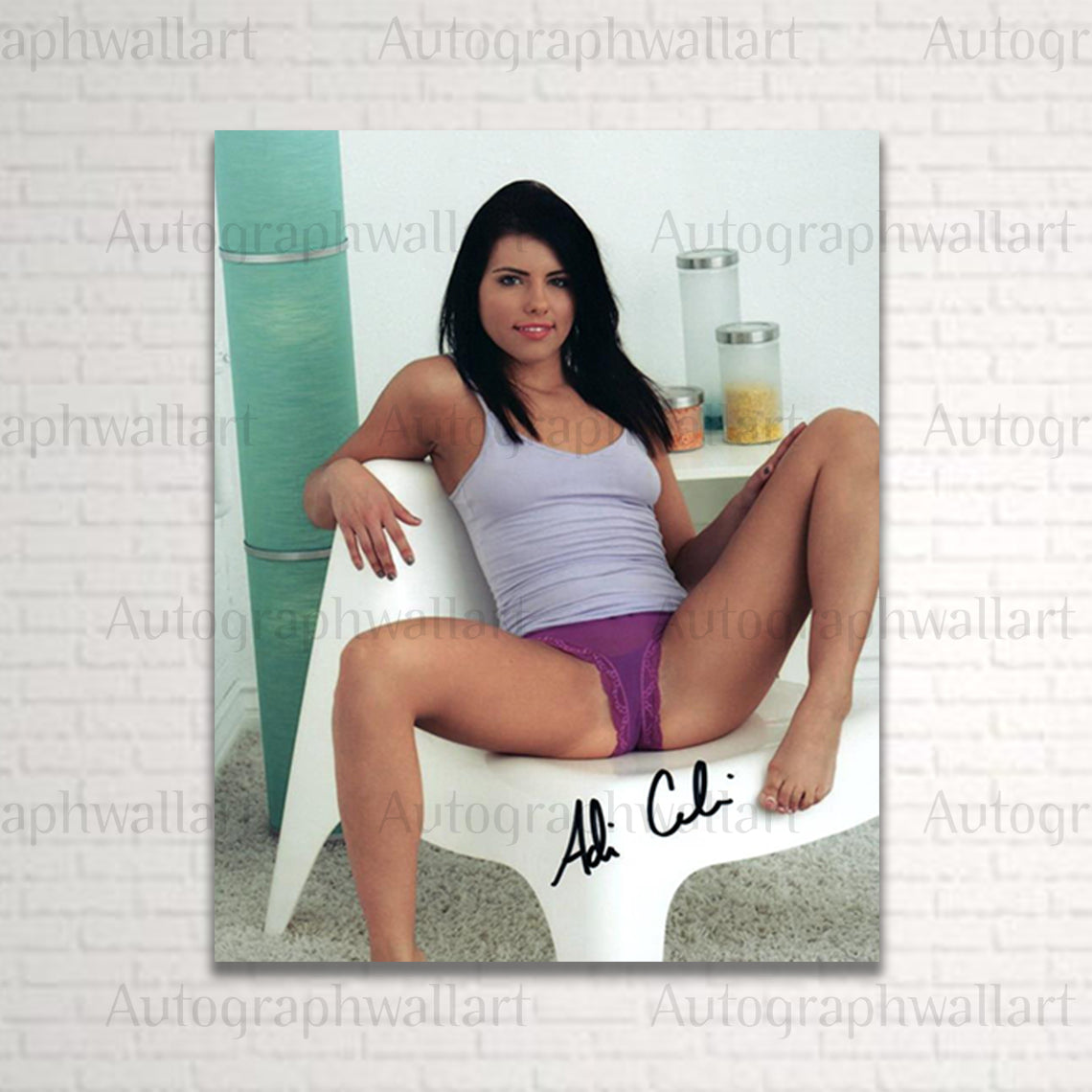 NSFW wall art featuring Adriana Chechik with printed autograph – adult film star canvas (8 x 10 inches)