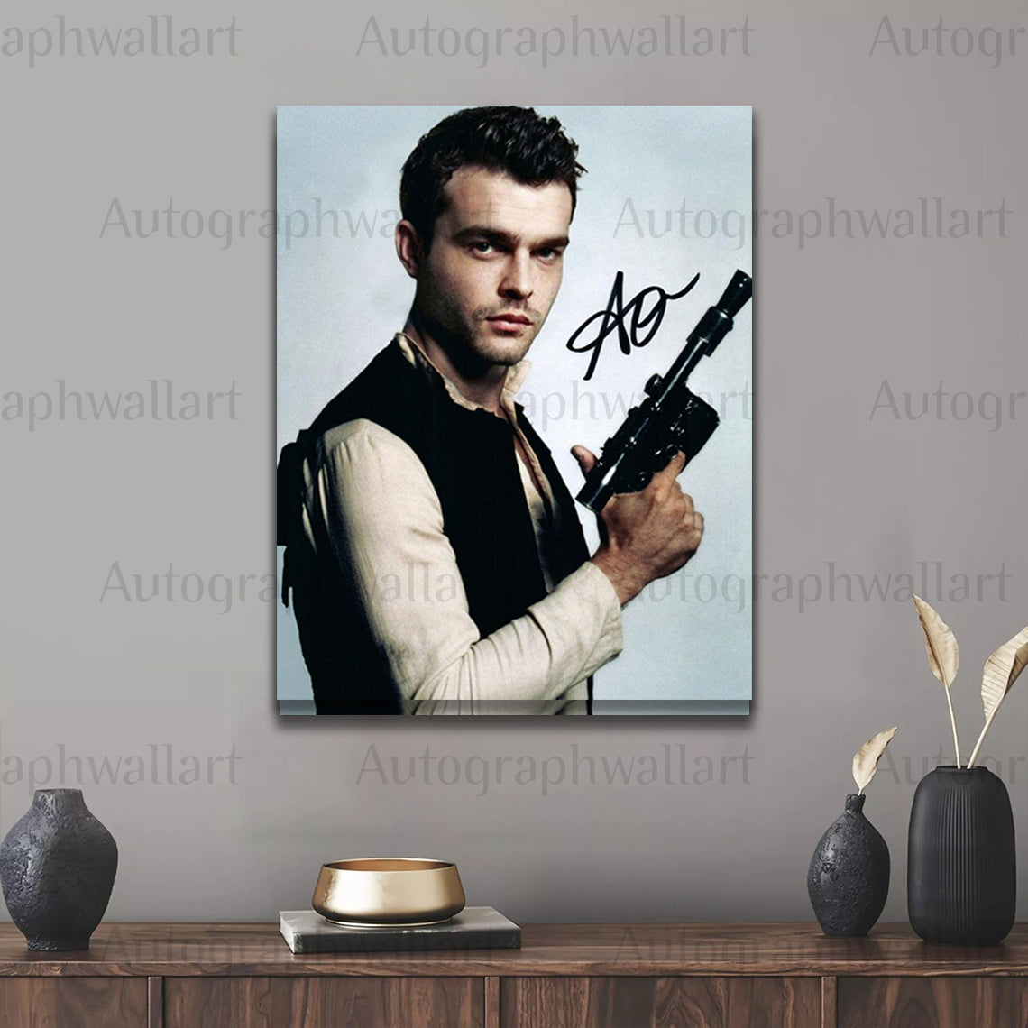 Alden Ehrenreich Autograph Canvas Wall Art – Signed Star Wars Han Solo Print (8x10)