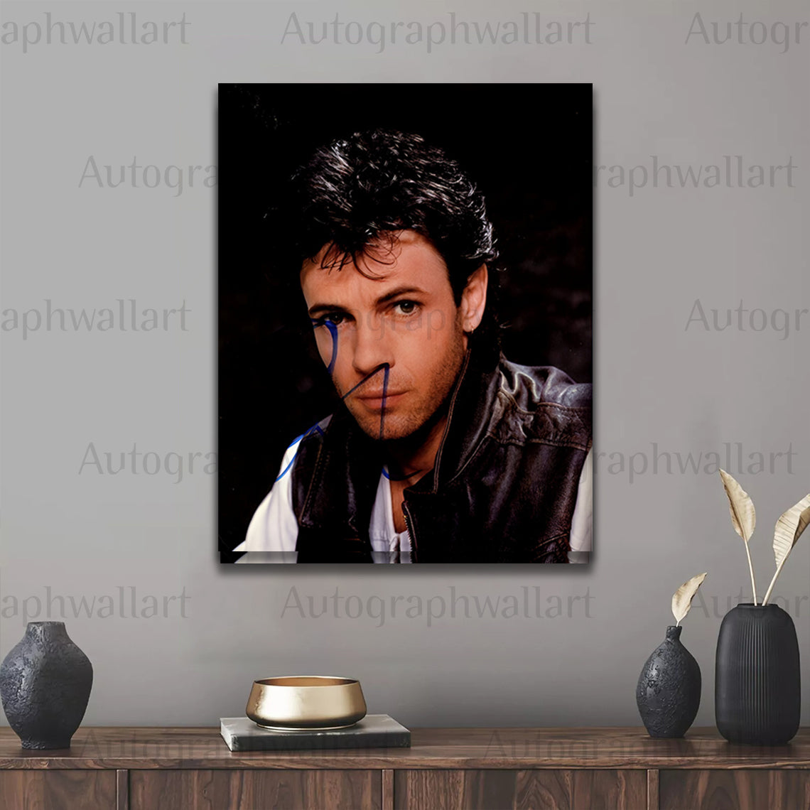 Rick Springfield Autograph Canvas Wall Art – Signed Music Icon Print for 80s Pop Rock Fans (8x10)
