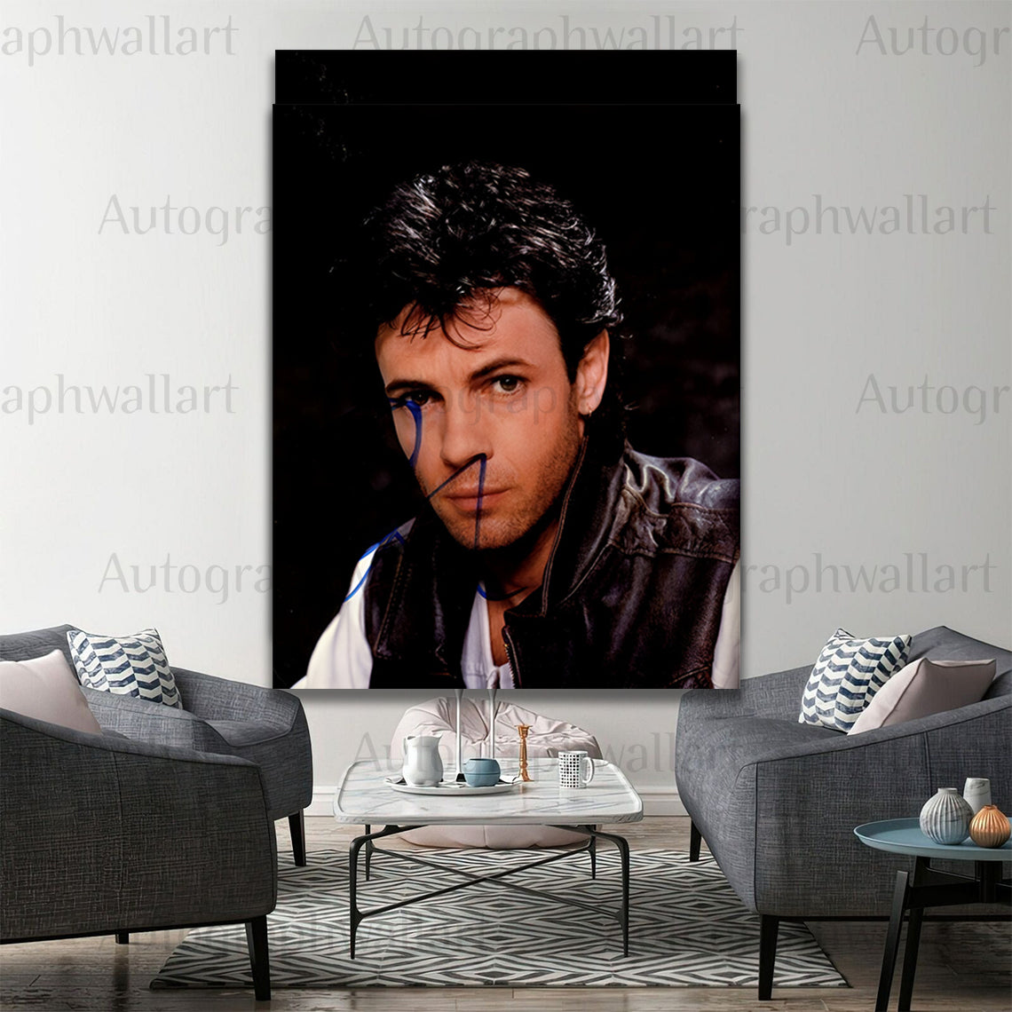 Rick Springfield Autograph Canvas Wall Art – Signed Music Icon Print for 80s Pop Rock Fans (8x10)