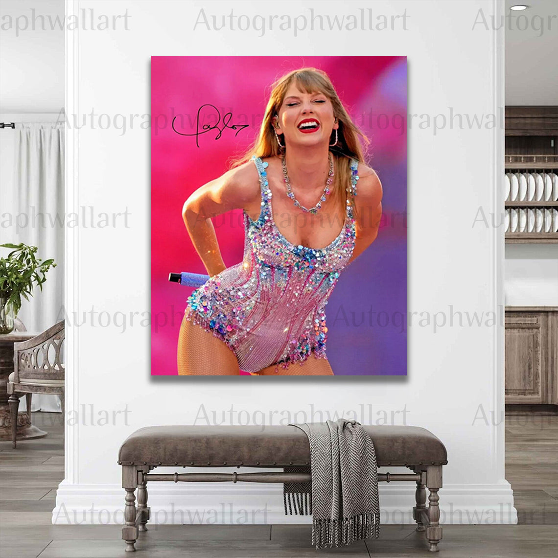 Taylor Swift Autograph Canvas Wall Art – Signature Print for Fans, Collectors & Music Lovers