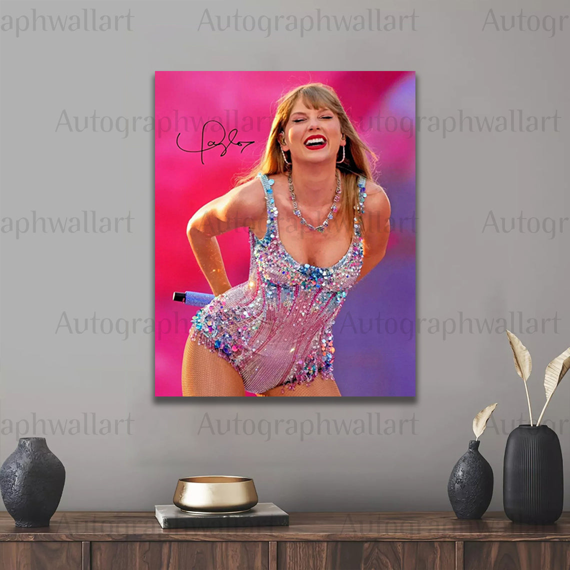Taylor Swift Autograph Canvas Wall Art – Signature Print for Fans, Collectors & Music Lovers