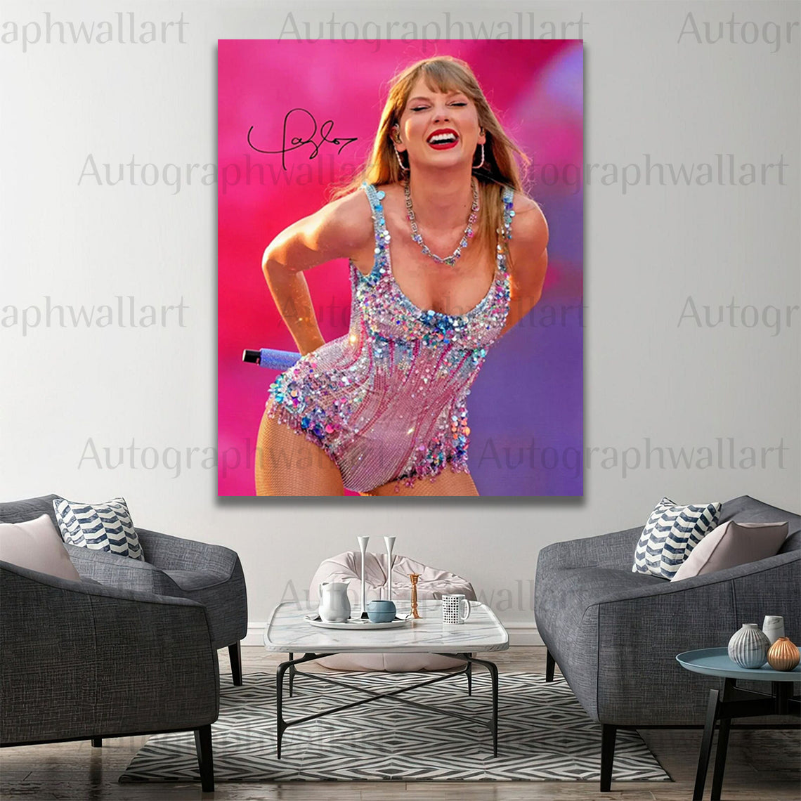 Taylor Swift Autograph Canvas Wall Art – Signature Print for Fans, Collectors & Music Lovers