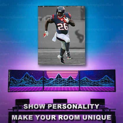 Lamar Miller Canvas Print – Houston Texans Wall Art – NFL Football Poster – Sports Room Decor – 8x10 Inch Canvas Art
