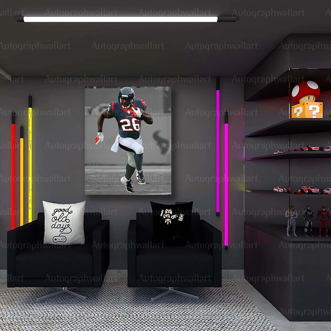 Lamar Miller Canvas Print – Houston Texans Wall Art – NFL Football Poster – Sports Room Decor – 8x10 Inch Canvas Art