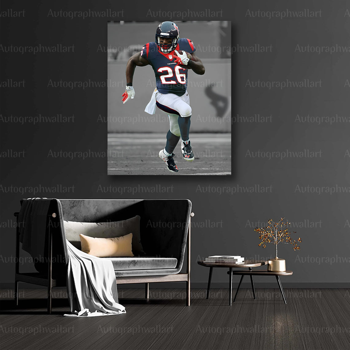 Lamar Miller Canvas Print – Houston Texans Wall Art – NFL Football Poster – Sports Room Decor – 8x10 Inch Canvas Art