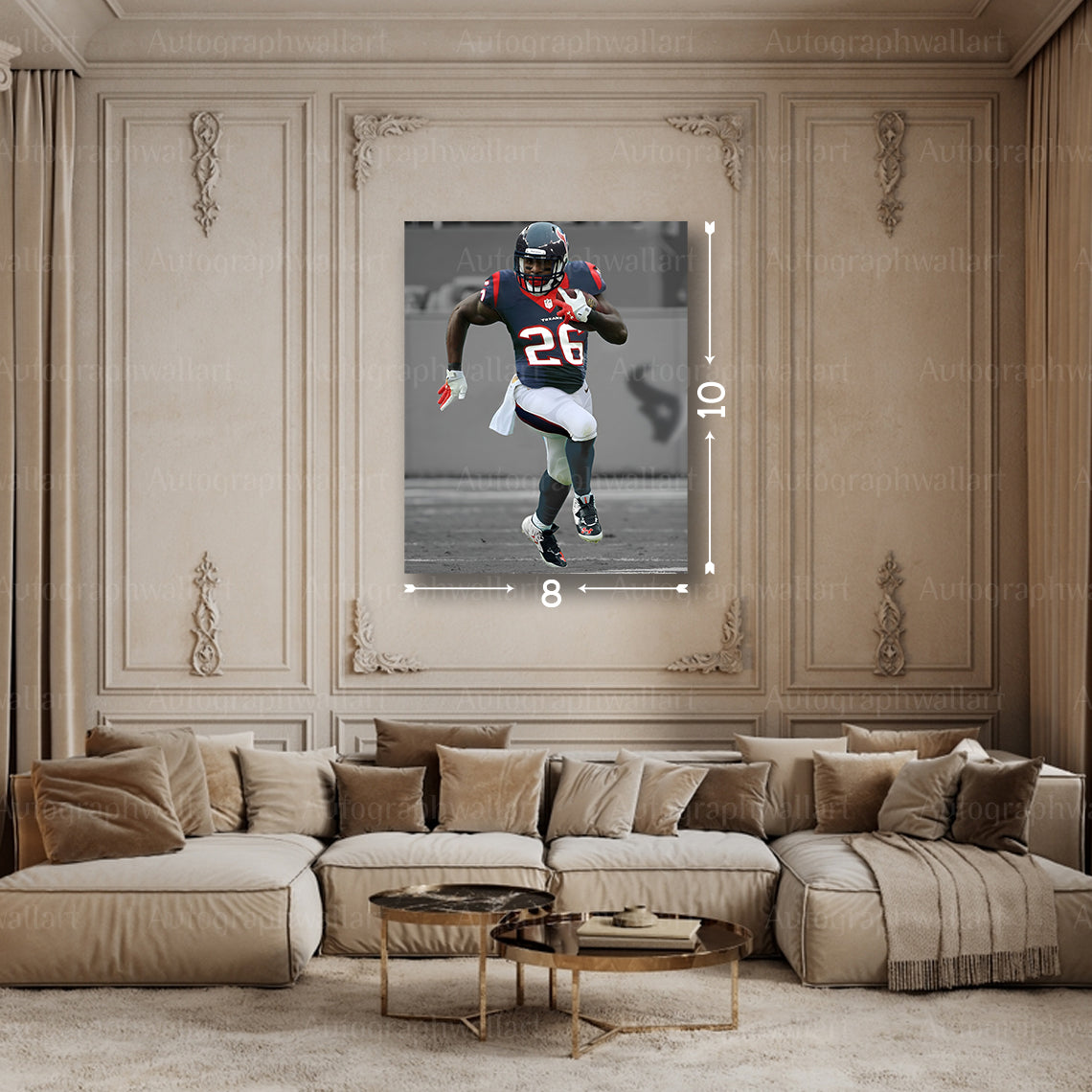 Lamar Miller Canvas Print – Houston Texans Wall Art – NFL Football Poster – Sports Room Decor – 8x10 Inch Canvas Art