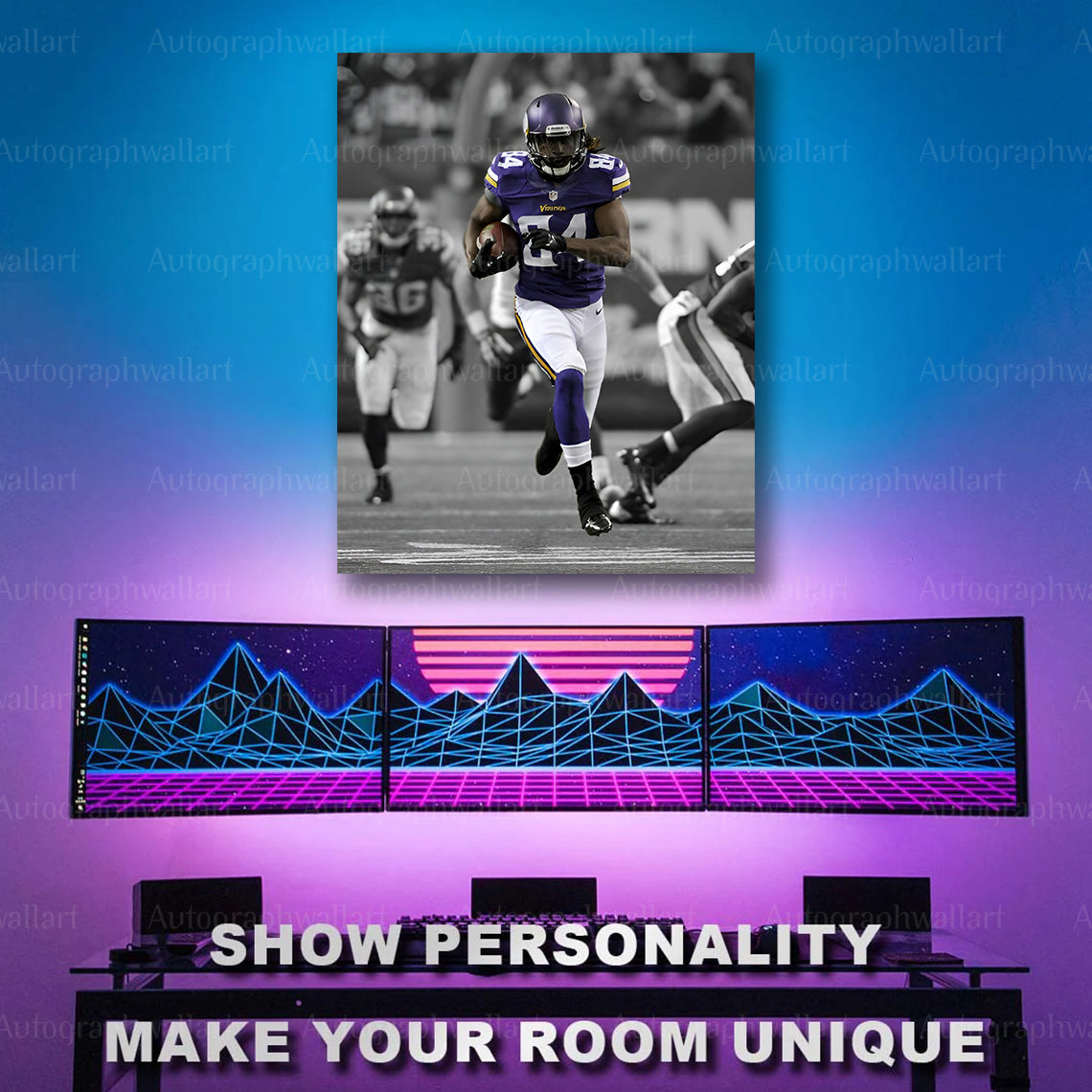 Cordarrelle Patterson Canvas Print – Minnesota Vikings Wall Art – NFL Football Poster – Sports Room Decor – 8x10 Inch Canvas Art