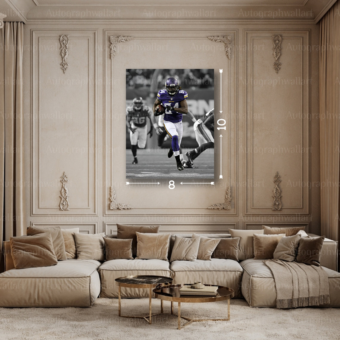 Cordarrelle Patterson Canvas Print – Minnesota Vikings Wall Art – NFL Football Poster – Sports Room Decor – 8x10 Inch Canvas Art