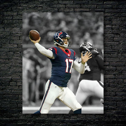 Brock Osweiler Canvas Print – Houston Texans Wall Art – NFL Football Poster – Fan Room Decor – 8x10 Inch Canvas Art
