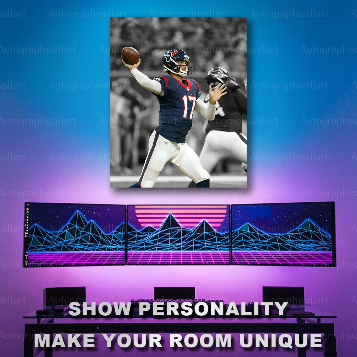 Brock Osweiler Canvas Print – Houston Texans Wall Art – NFL Football Poster – Fan Room Decor – 8x10 Inch Canvas Art