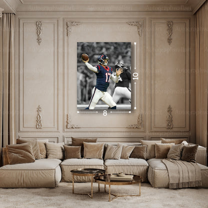 Brock Osweiler Canvas Print – Houston Texans Wall Art – NFL Football Poster – Fan Room Decor – 8x10 Inch Canvas Art