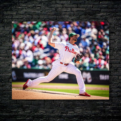 Aaron Nola pitching for the Philadelphia Phillies – 8x10 inch canvas wall art