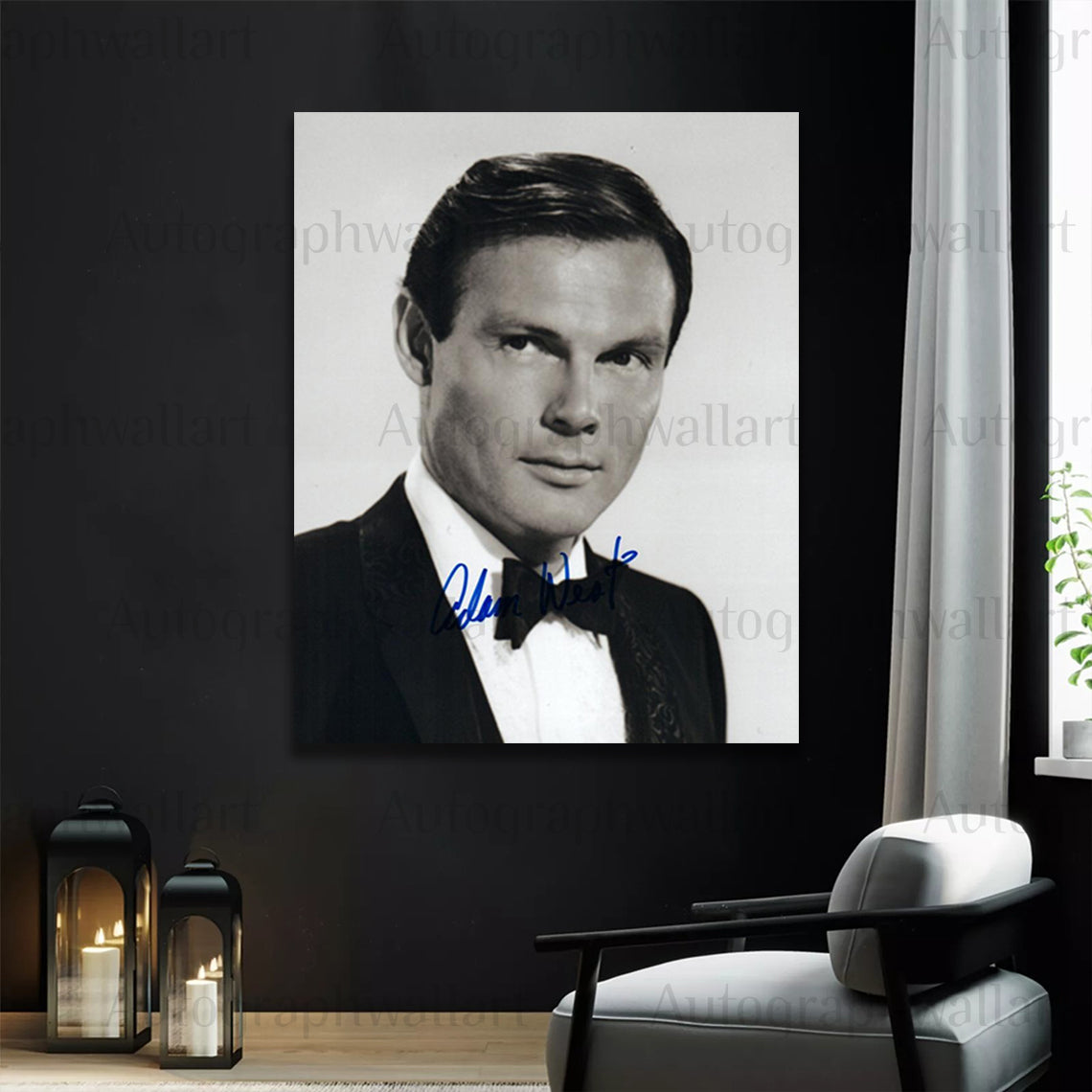 Adam West Autograph Canvas Wall Art – Signed Batman 1966 Classic TV Star Print (8x10)