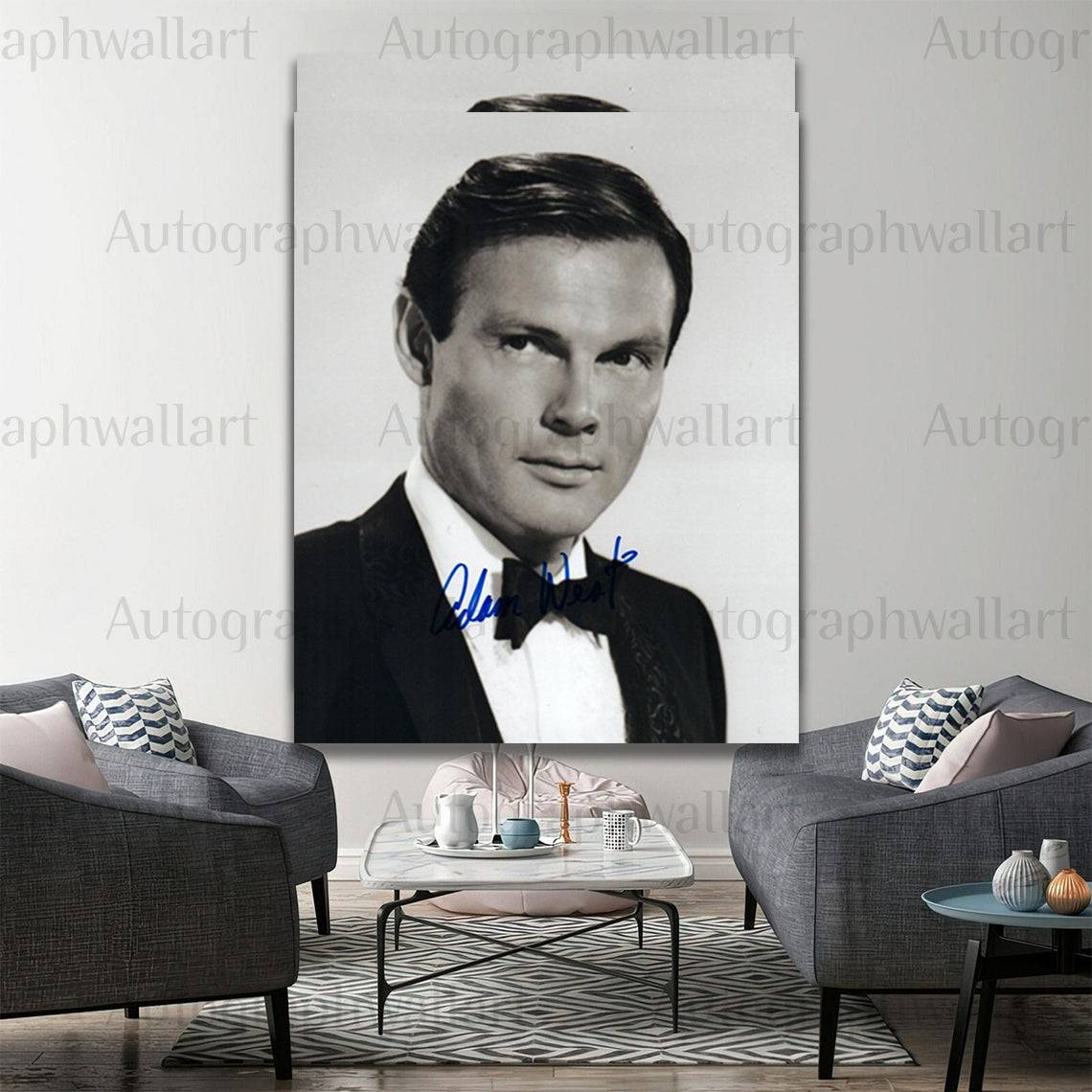 Adam West Autograph Canvas Wall Art – Signed Batman 1966 Classic TV Star Print (8x10)