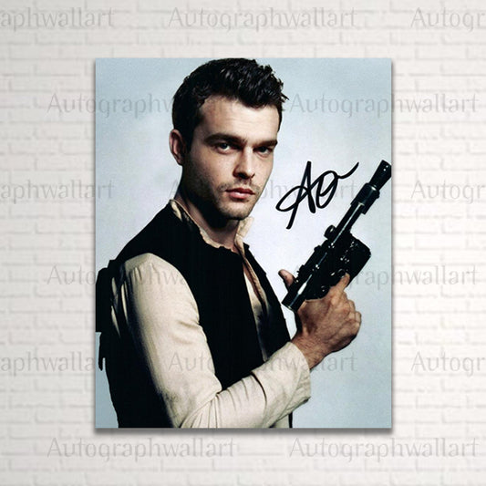 Alden Ehrenreich autograph canvas wall art – 8x10 signed Han Solo Star Wars print for sci-fi fans and collectors