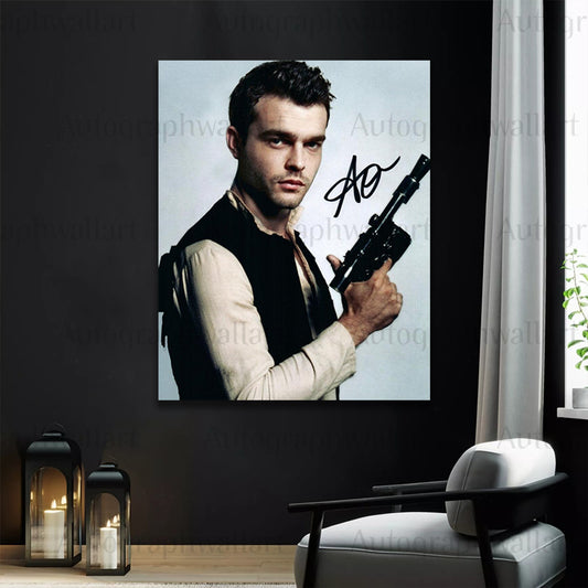 Alden Ehrenreich Autograph Canvas Wall Art – Signed Star Wars Han Solo Print (8x10)