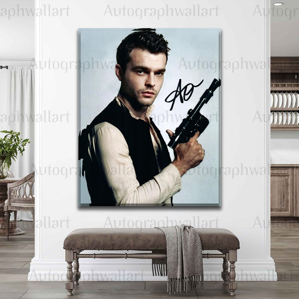 Alden Ehrenreich Autograph Canvas Wall Art – Signed Star Wars Han Solo Print (8x10)