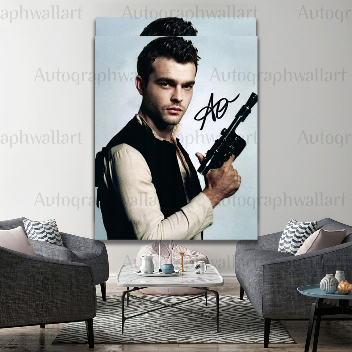 Alden Ehrenreich Autograph Canvas Wall Art – Signed Star Wars Han Solo Print (8x10)