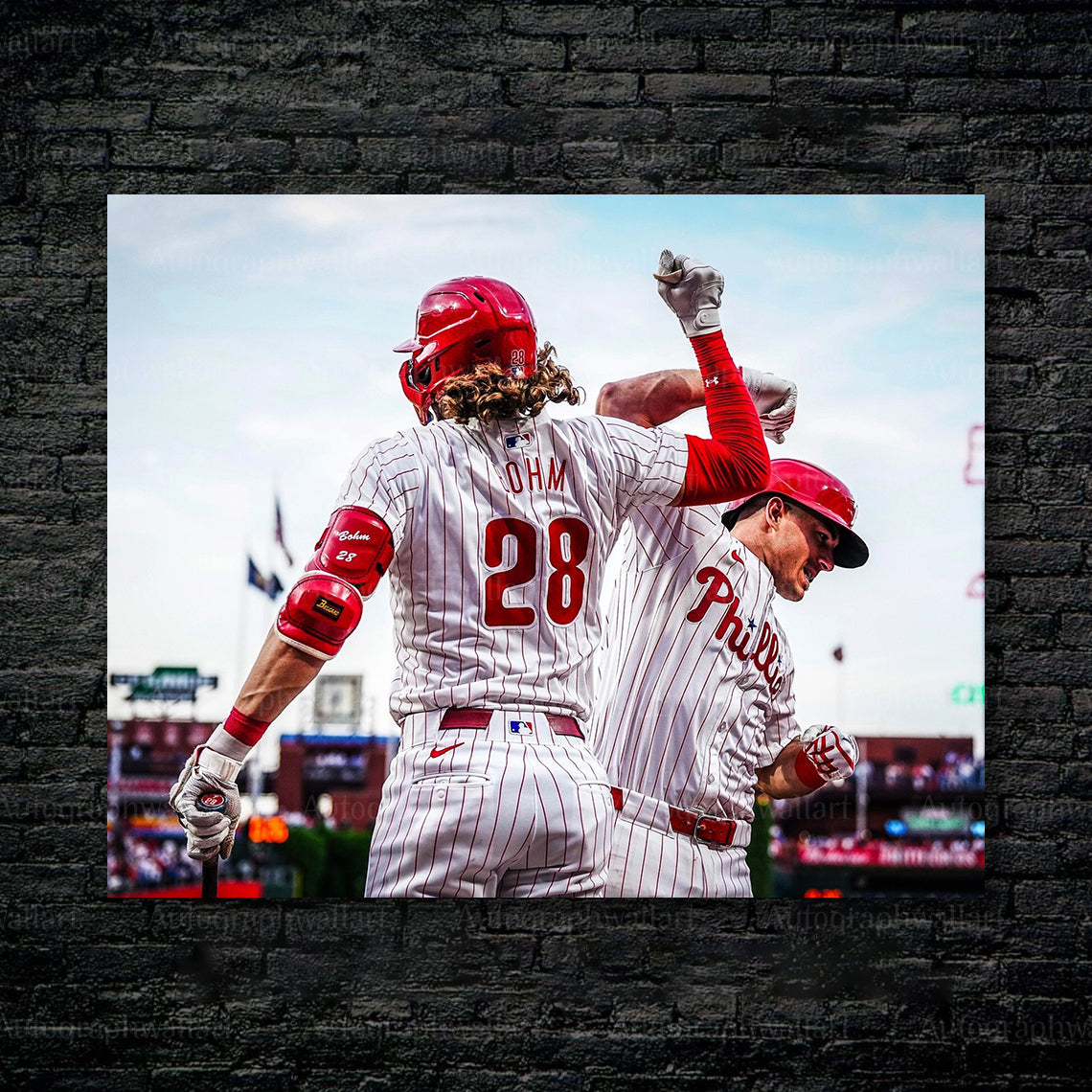 Alec Bohm and JT Realmuto Phillies canvas – 8x10 inch MLB wall art for baseball fans