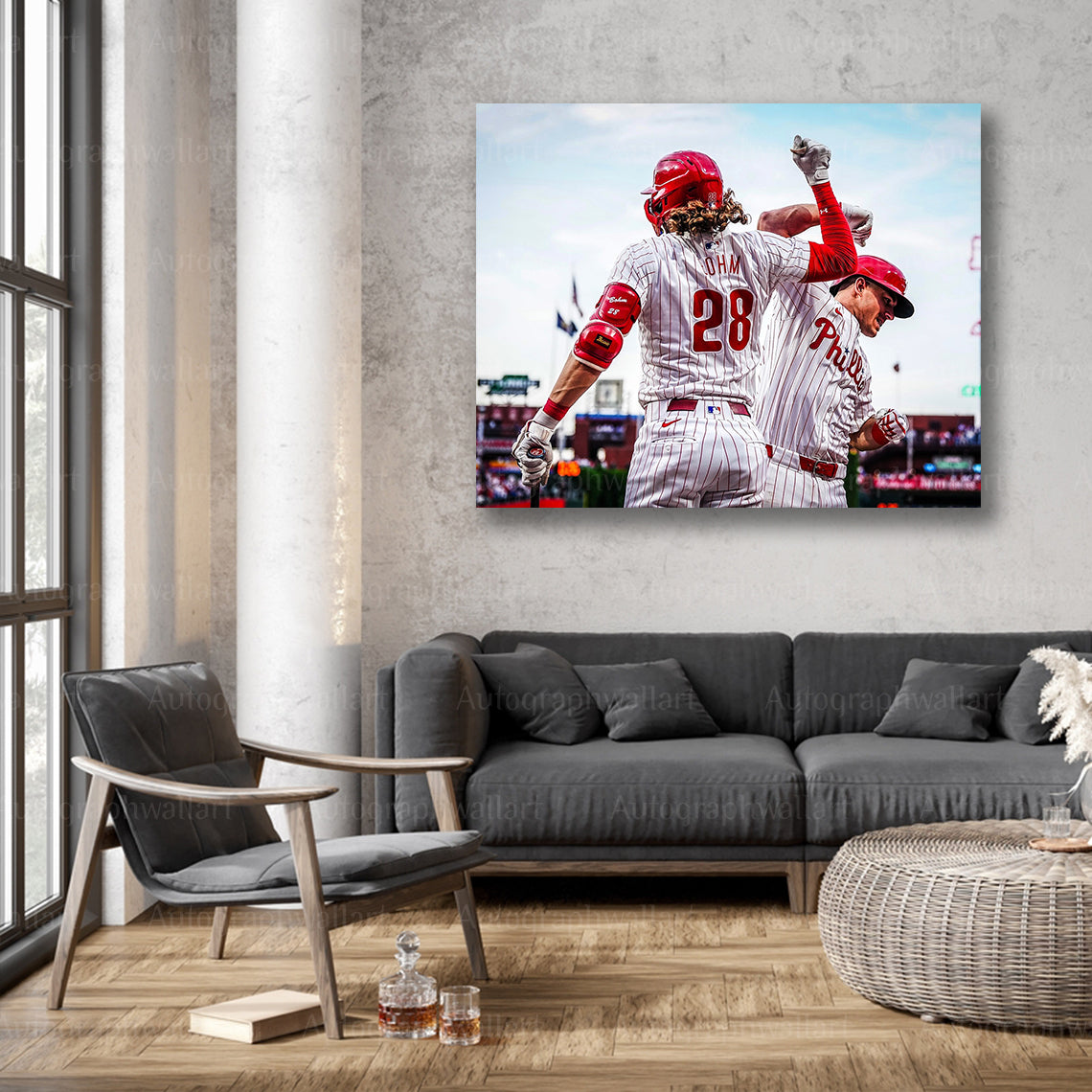 Alec Bohm & JT Realmuto Canvas – Phillies Duo Wall Art – 8x10 Inch Baseball Poster – MLB Fan Gift – Sports Room Decor