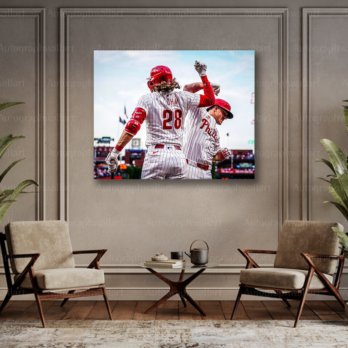 Alec Bohm & JT Realmuto Canvas – Phillies Duo Wall Art – 8x10 Inch Baseball Poster – MLB Fan Gift – Sports Room Decor