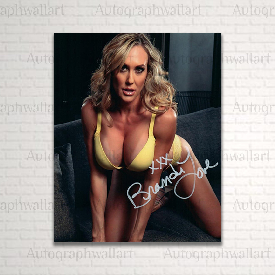 NSFW wall art featuring Brandi Love with printed autograph – adult film star canvas (8 x 10 inches)