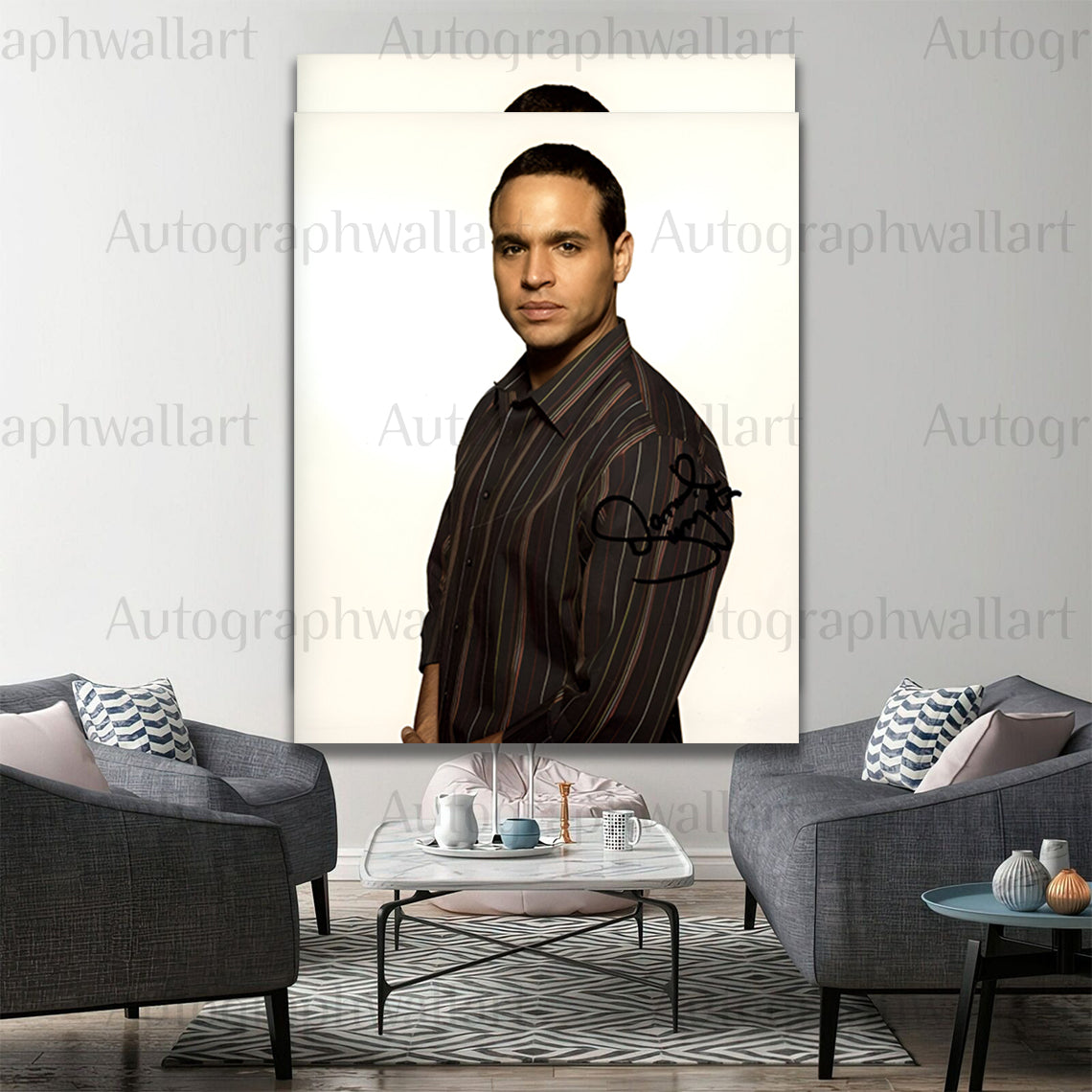 Daniel Sunjata Autograph Canvas Wall Art – Signed TV Star Print for Fans & Celebrity Collectors (8x10)