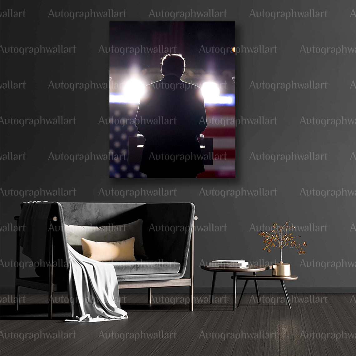 Donald Trump 2024 Rally Canvas Print – Daylight Campaign Poster – Patriotic Political Wall Art – 8x10 Inch Canvas Wall Art