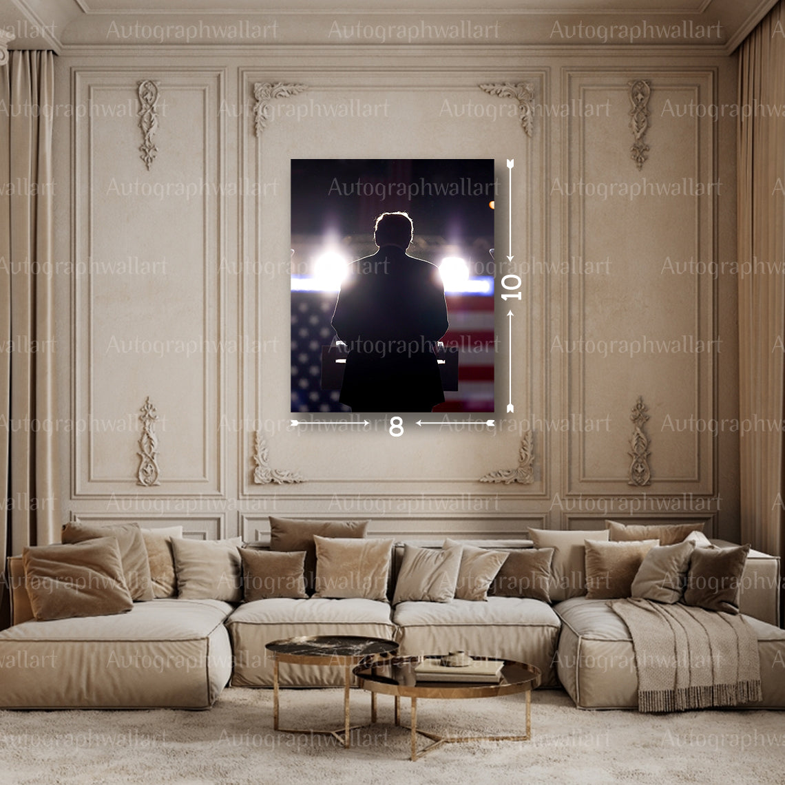 Donald Trump 2024 Rally Canvas Print – Daylight Campaign Poster – Patriotic Political Wall Art – 8x10 Inch Canvas Wall Art