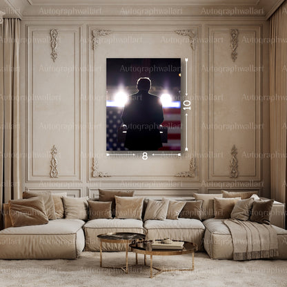 Donald Trump 2024 Rally Canvas Print – Daylight Campaign Poster – Patriotic Political Wall Art – 8x10 Inch Canvas Wall Art