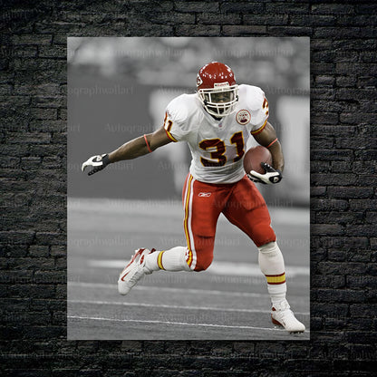 Priest Holmes Canvas Print – Kansas City Chiefs Wall Art – NFL Football Legend Poster – Fan Room Decor – 8x10 Inch Canvas Art