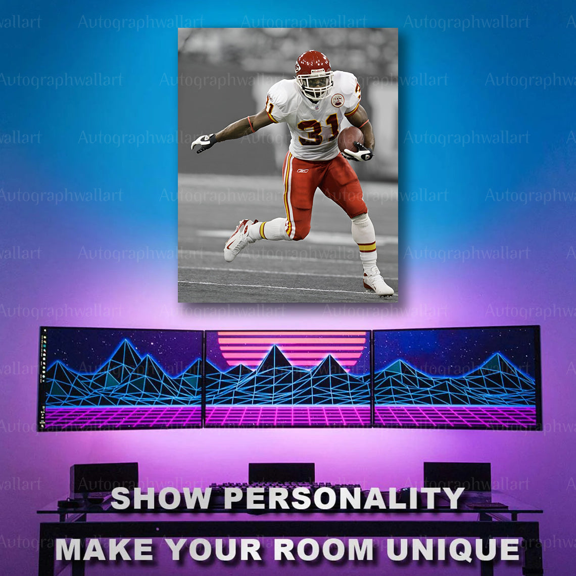 Priest Holmes Canvas Print – Kansas City Chiefs Wall Art – NFL Football Legend Poster – Fan Room Decor – 8x10 Inch Canvas Art