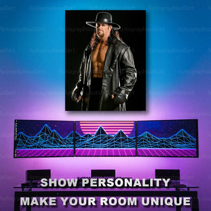 The Undertaker Canvas Print – WWE Wrestling Legend Wall Art – Iconic Wrestler Poster – Fan Room Decor – 8x10 Inch Canvas Art