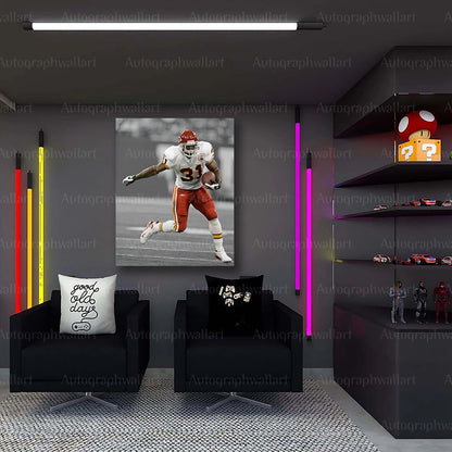 Priest Holmes Canvas Print – Kansas City Chiefs Wall Art – NFL Football Legend Poster – Fan Room Decor – 8x10 Inch Canvas Art