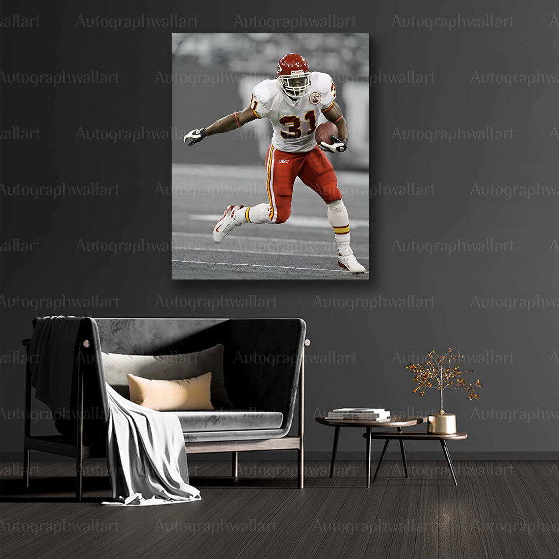 Priest Holmes Canvas Print – Kansas City Chiefs Wall Art – NFL Football Legend Poster – Fan Room Decor – 8x10 Inch Canvas Art
