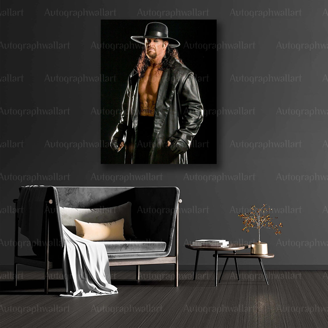 The Undertaker Canvas Print – WWE Wrestling Legend Wall Art – Iconic Wrestler Poster – Fan Room Decor – 8x10 Inch Canvas Art