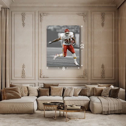 Priest Holmes Canvas Print – Kansas City Chiefs Wall Art – NFL Football Legend Poster – Fan Room Decor – 8x10 Inch Canvas Art