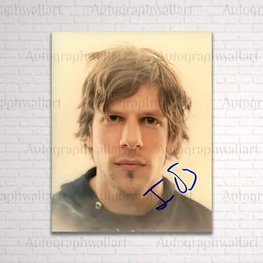 Jesse Eisenberg autograph canvas wall art – 8x10 signed celebrity print for fans and movie collectors