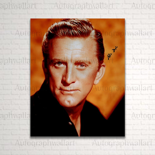 Kirk Douglas autograph canvas wall art – 8x10 vintage Hollywood signed print for fans and collectors