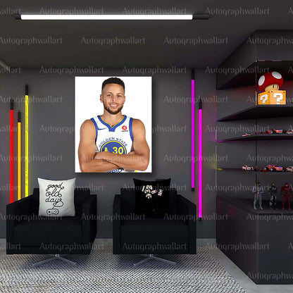 Stephen Curry Canvas Print – NBA Legend Wall Art – Golden State Warriors Poster – Basketball Decor – Fan Gift – 8x10 Inch Canvas Wall Art #1