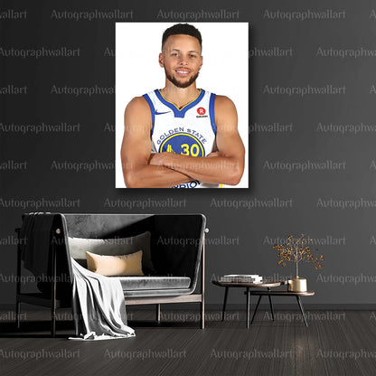 Stephen Curry Canvas Print – NBA Legend Wall Art – Golden State Warriors Poster – Basketball Decor – Fan Gift – 8x10 Inch Canvas Wall Art #1