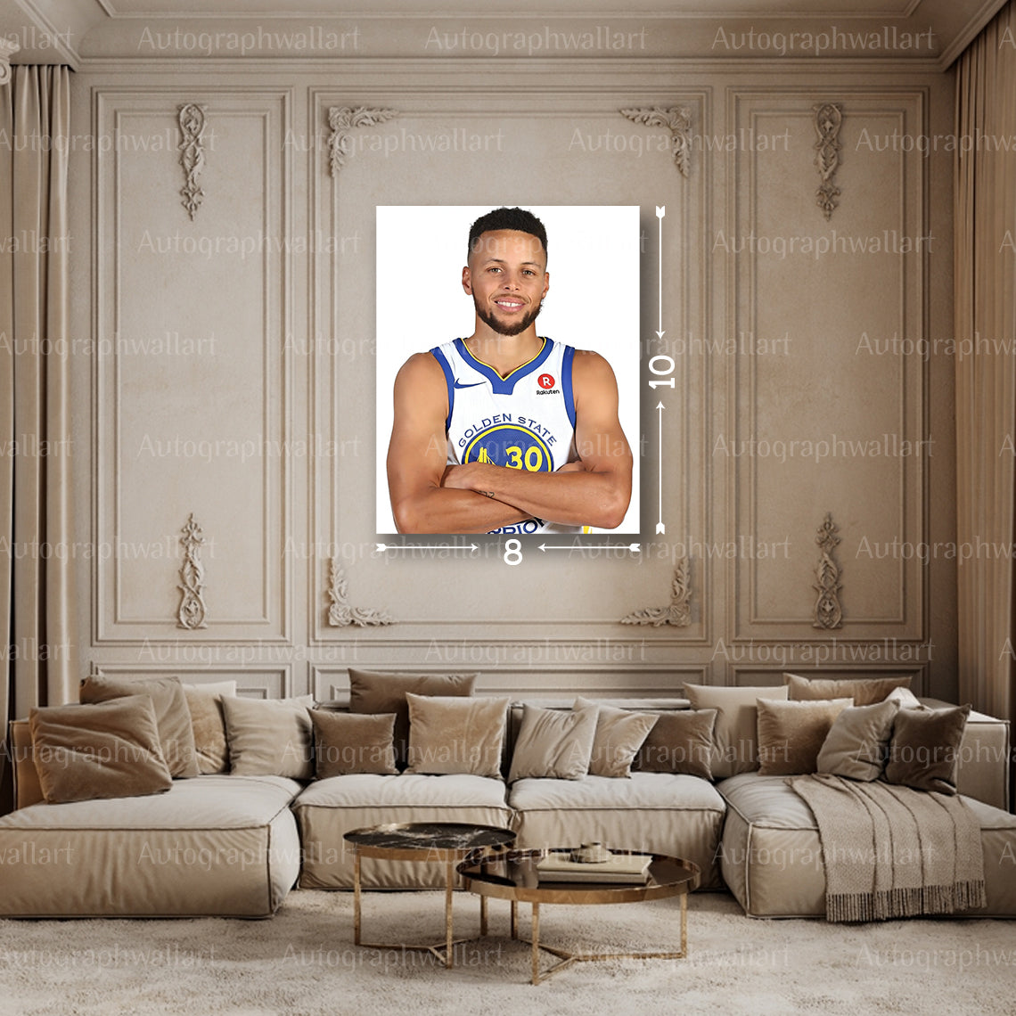 Stephen Curry Canvas Print – NBA Legend Wall Art – Golden State Warriors Poster – Basketball Decor – Fan Gift – 8x10 Inch Canvas Wall Art #1