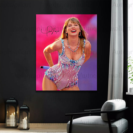 Taylor Swift Autograph Canvas Wall Art – Signature Print for Fans, Collectors & Music Lovers